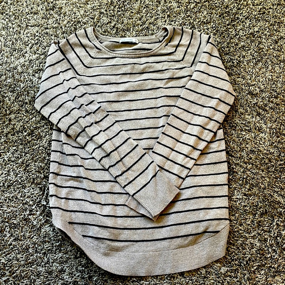 Small Womens beige and black striped shirt